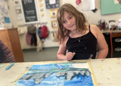 student working on masterpiece