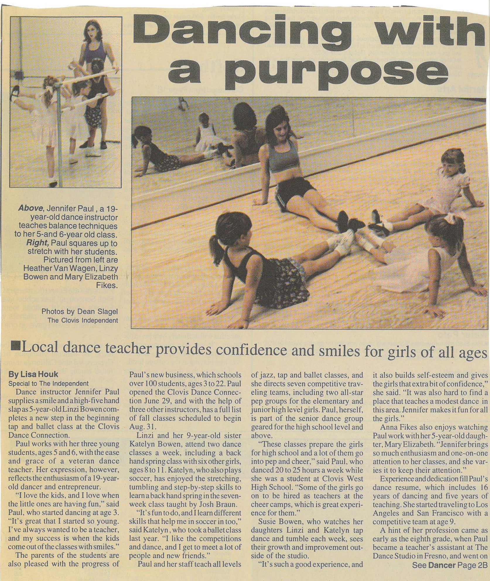 Dancing With A Purpose Newspaper Article