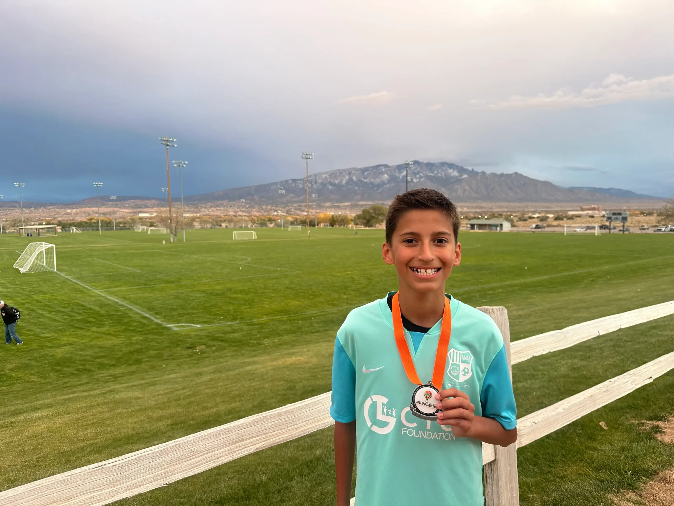 Courtesy photo: Pamela's son and the Sandia slope.