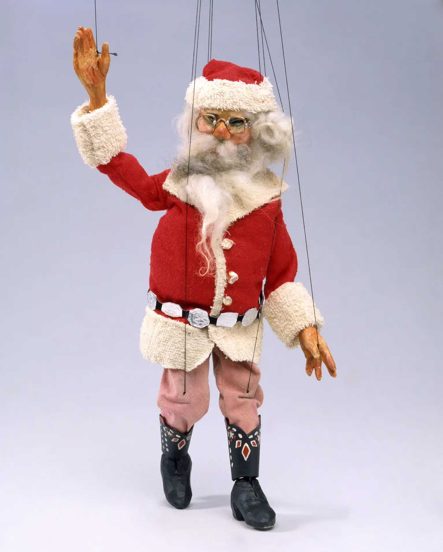 Holiday Museum Santa standing. Courtesy of New Mexico Museum of Art